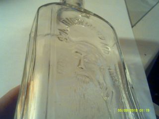 S A Richmond Md.  St Joseph Mo Missouri Medicine Bottle Beard Man Clear 8 1/4 "