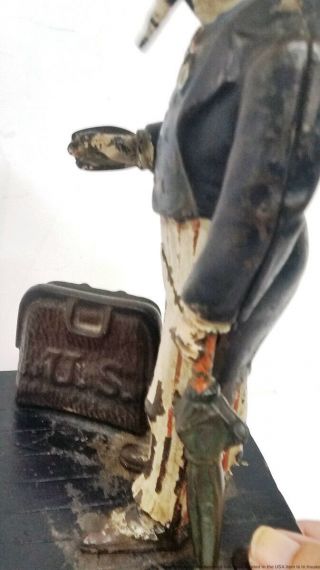 Rare Early Antique Uncle Sam Cast Iron Bank To Fix Or Restore 6