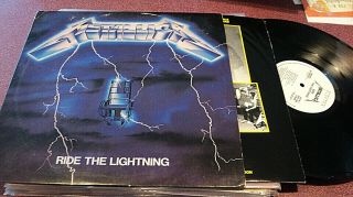Metallica Ride The Lightning Lp White Label Promo Elektra 603961 Masterdisk Vg,