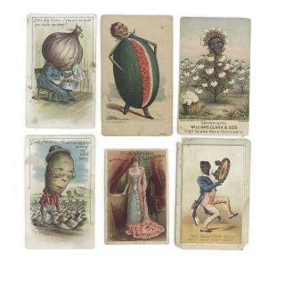 Group Antique Victorian Trade Card Advertising Scraps Vegetable People More