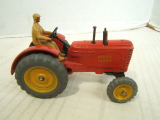 Vintage Dinky Toys Massey Harris Tractor With Driver Vgc
