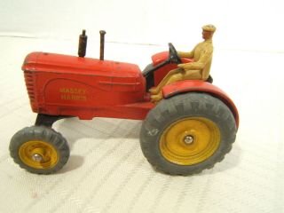 VINTAGE DINKY TOYS MASSEY HARRIS TRACTOR WITH DRIVER VGC 2