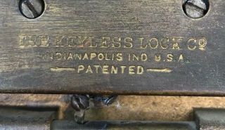 Antique Solid Brass Keyless Lock Co Double US Post Office Wood Bank Vintage 3