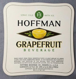 3 1930s Small HOFFMAN Ginger Ale GRAPEFRUIT Lemon SODA Bottle Label Newark NJ 4