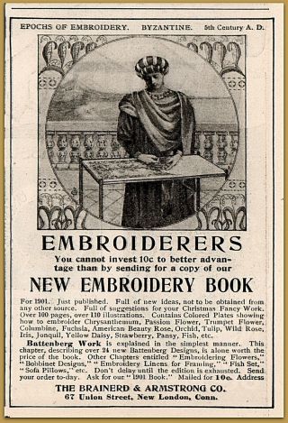 1900 G Brainerd Armstrong Embroidery Book Byzantine Embroidery Art Print Ad