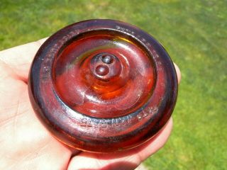 Antique Wire Top Fruit Jar Lid Only Vintage Amber Glass Lighting Trademark 1800s