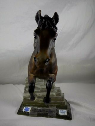 Vintage Breyer Jumping Horse Snowbound USET Olympic Dappled Bay with Wall 3