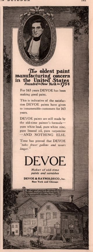 1917 A Ad Devoe Raynolds William Post Paint Store