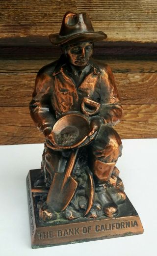 Vintage Banthrico Figural The Bank Of California Old West Gold Miner Prospector