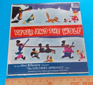 Vintage Walt Disneys Peter And The Wolf 12 " Record 33 - 1/3 Rpm