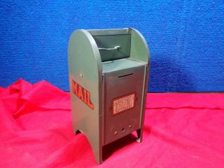Vintage Green Metal Us Mail Box Bank