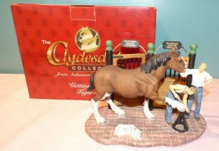 Anheuser Busch Clyd8 Clydesdale Getting Shod Figurine Limited Ed