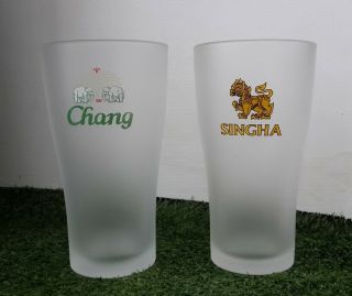 Set 2 Of Singha & Chang 5.  5 " Glass Classic Thai Collectible