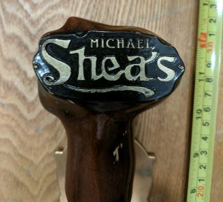 Michael Shea ' s Shillelagh Irish Amber Beer Tap Handle VGC Brass Base 3