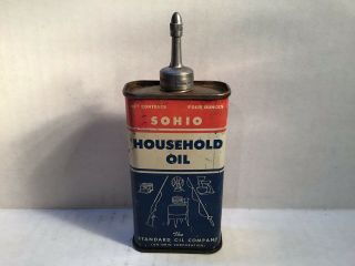 Vintage Sohio Oil Can Handy Oiler Lead Top 4 Oz Rare Tin Sinclair Shell 3 Texaco