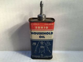 Vintage Sohio Oil Can handy oiler Lead Top 4 oz rare tin Sinclair Shell 3 Texaco 2