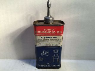 Vintage Sohio Oil Can handy oiler Lead Top 4 oz rare tin Sinclair Shell 3 Texaco 4