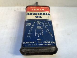Vintage Sohio Oil Can handy oiler Lead Top 4 oz rare tin Sinclair Shell 3 Texaco 8