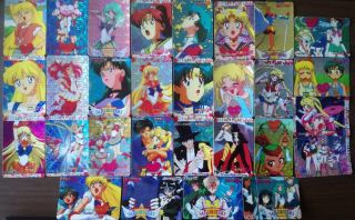 Pack 29 Cards Stickers Prism Double Face Sailor Moon S - Stars 1996