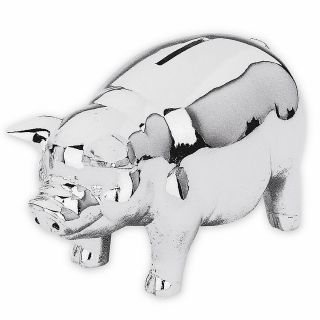 Reed & Barton Classic Silver Piggy Bank
