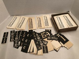 Vintage Box Of Gas Station Pump Price Cards 1940’s 1950’s