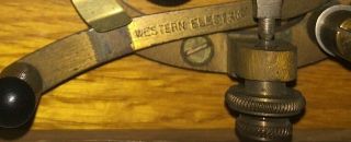 Early Telegraph Key AT&T Type 1A Western Electric Brass & Steel on Wood Base 6