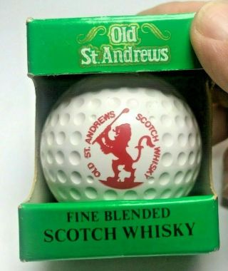 Old St Andrews Scotch Whisky Golf Ball Miniature Decanter Vintage (a007)