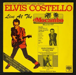 Elvis Costello Live At The El Mocambo Vinyl Lp Radio Demo Promo 1978 Ex/ex