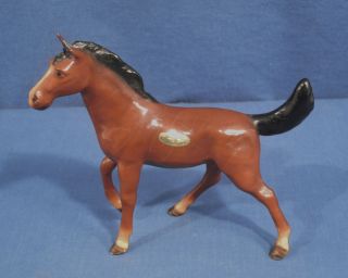 Vintage Mortens Studio Metal Horse Figurine With Sticker,  Label 5 - 7/8 "