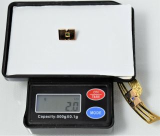 Antique Vtg LGB 10k Gold MONSANTO Pin ' s Emerald Sapphire 10k GF Back Not Scrap 5
