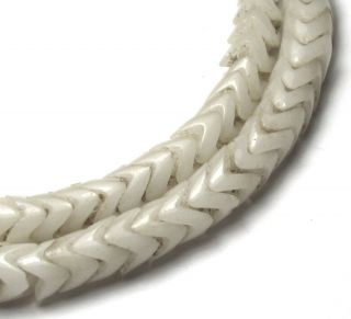 10 " Strand Of 89 Rare Old Small White Czech Snake Antique Beads