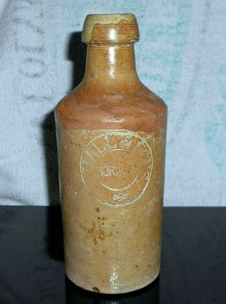 Vintage Stoneware Bottle Hall & Sons Norwood Adelaide South Australia 18 Cm 7 Cm