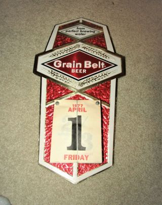 1977 Grain Belt Beer Day Wall Calendar Sign