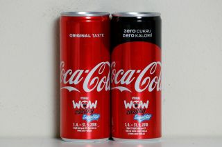 2018 Coca Cola 2 Cans Set From Czech Republic / Slovakia,  Wow Superstar (250ml)