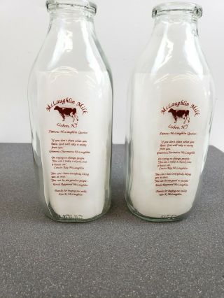 One Quart McLaughlin Milk Bottle Fourth Edition Lisbon NewYork dairy farmhouse 2 3