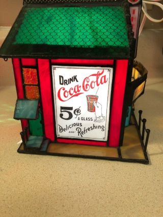 Coca Cola Theater Franklin Lighted Stained Glass House Movie House 1999 3