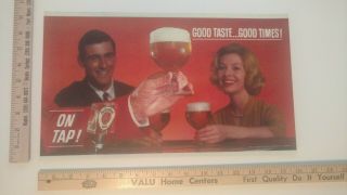 Vintage Ballantine Beer Sign Good Taste Plastic Insert Only @ 9 " X 16 "