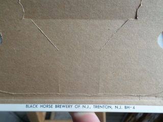 Black Horse Thoroughbred of Ales tin on cardboard sign brewery Trenton N.  J. 4