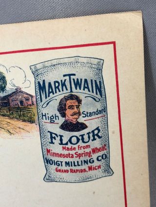 C1910 Mark Twain Flour Voigt Milling Grand Rapids Mich Advertising Mail Antique