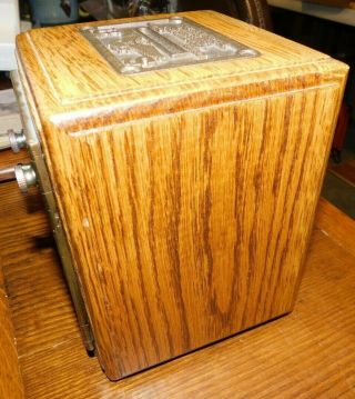 Vintage Post Office Door Mail Box Postal Bank Double Dial Eagle Wood Oak Brass 3