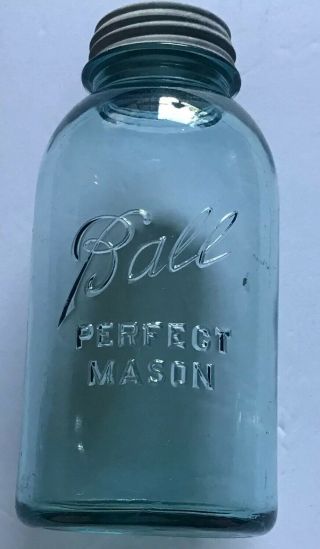 3 Rare Vintage 1923 1933 Ball Perfect Mason Blue 1/2 Gallon Canning Jar