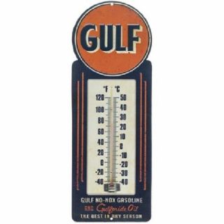 Gulf Thermometer No - Nox Gasoline And Oil Vintage Style Wall Garage Home Sign Gas