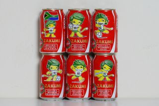 2008 Coca Cola 6 Cans Set From South Africa,  South Africa 2010 / Zakumi