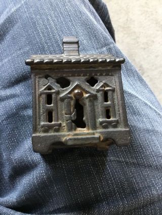 Rare Size Antique House Cast Iron Still Bank