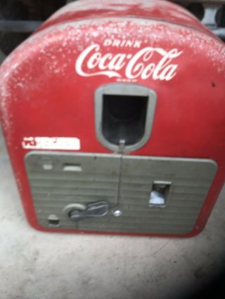 Coke Cola Vendolator Model 27 w/ Pipe Stand w/crate of bottles: To Restore/Parts 7