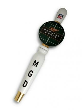 Mgd Miller Draft Beer Football Tap Handle - Special Nfl Licensed Logo