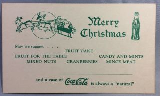 Coca Cola Merry Christmas Advertising Postcard Vintage