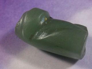 Ancient Pyu Kingdom Green Chalcedony Agate Parrot Amulet Bead Fragment 14 Mm