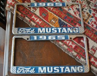 Vintage 1965 Ford Mustang License Plate Frames (2)