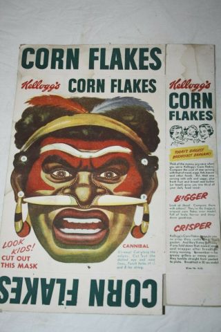 Kelloggs Vintage Cornflake Box Cannibal Mask